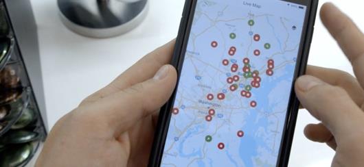 Close Up Of Mobile Device With Showing A Fleet Tracking Map (1)