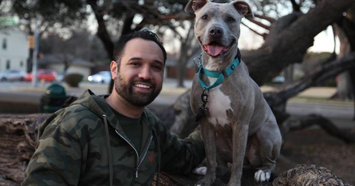 Verizon employee Joe Z. with dog