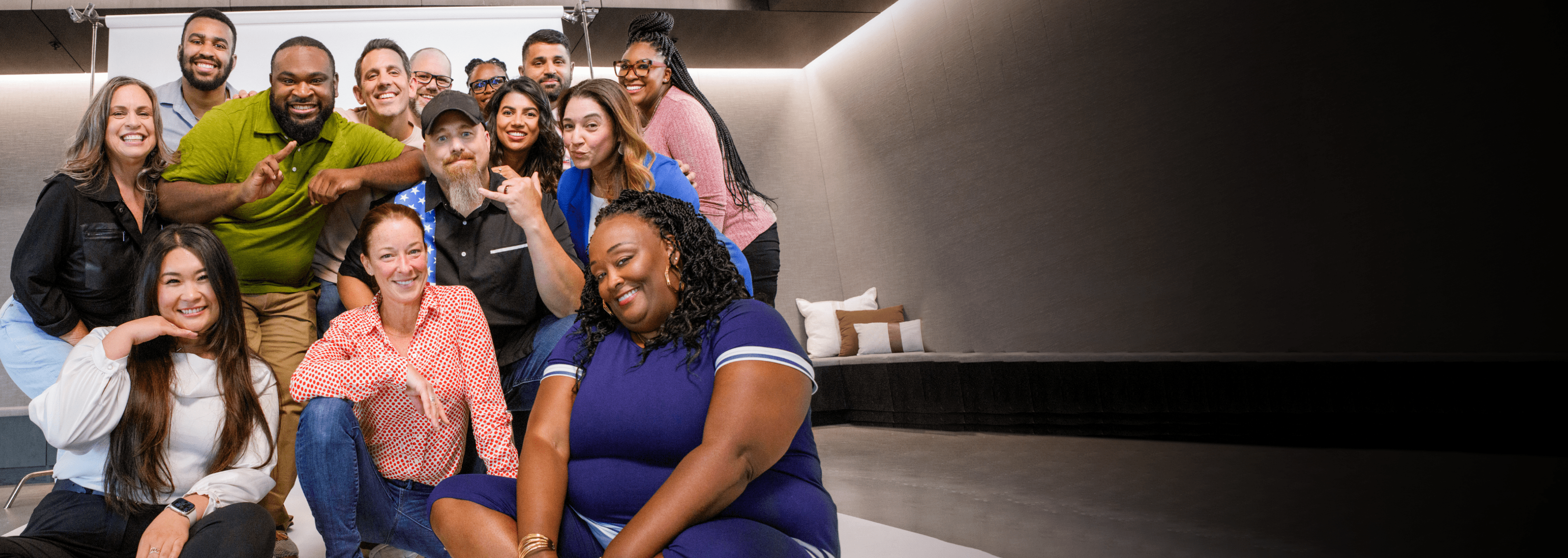 Group Of Verizon Employees Posing Together