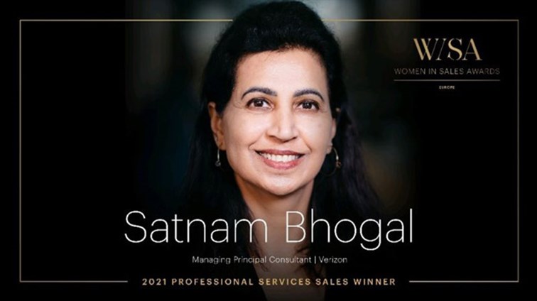Satnam Bhogal portrait for 2021 Professional Service Sales Winner